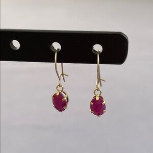 Vintage Ruby Drop Earrings